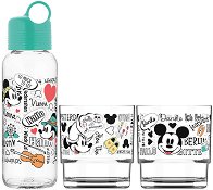 Стъклена бутилка и 2 чаши - Мики и Мини на пътешествие - продукт