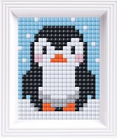 Мозайка с пиксели и рамка - Pixelhobby Пингвин - 