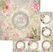 Двустранен картон за скрапбукинг Stamperia - Романтична градина
