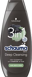 Schauma Men Deep Cleansing 3 in 1 Shampoo - душ гел