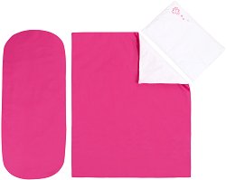 Зимен спален комплект за бебешка количка 6 части Kikka Boo Solid Pink - гърне