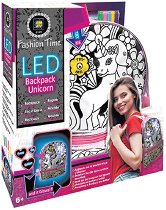 Раница за оцветяване с LED светлини - Еднорог - играчка