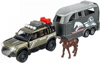 Метален джип с ремарке за коне Majorette Land Rover - играчка