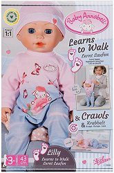 Пълзяща и ходеща кукла бебе Лили Zapf Creation - несесер