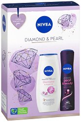 Подаръчен комплект Nivea Diamond & Pearl - душ гел