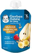 Плодов пауч с круша, банан и малина с мюсли Nestle Gerber Natural for Baby - 