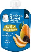 Плодов пауч с круша и сушени сливи Nestle Gerber Natural for Baby - 
