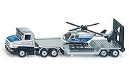 Метален камион с ремарке и хеликоптер Siku Police - играчка