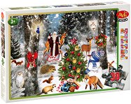 Дядо Коледа с горските животни - пъзел