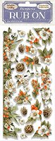 Лист трансферни стикери Stamperia - Шишарки и цветя