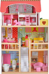 Дървена къща за кукли - Moni Emily - 