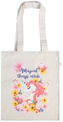 Текстилна чанта за книги - Magical things inside - 