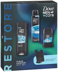 Подаръчен комплект за мъже Dove Clean Comfort - сенки