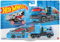 Метално камионче с количка Mattel - Stuntin' Semi - 
