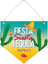 Флагче - поздравителна картичка Fiesta, siesta, tequila, repeat - 
