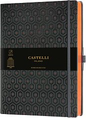 Луксозен тефтер с ластик Castelli Honeycomb Copper - 