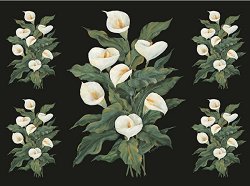 Декупажна хартия - Бели калии 631 - Дизайн на Raelene Stratfold