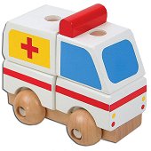 Детски дървен конструктор Pino - Линейка - играчка