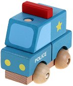 Детски дървен конструктор Pino - Полицейска кола - играчка
