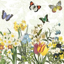 Салфетки за декупаж Ambiente - Цветя и пеперуди