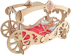 Дървено легло за принцеси за оцветяване Woody - играчка