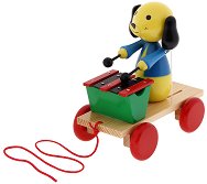 Дървена играчка за дърпане WoodyLand - Кученце с ксилофон - играчка
