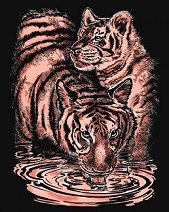 Създай сам медна гравюра Sequin Art - Тигри - 