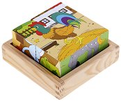 Дървени кубчета Woodyland - Ферма - играчка