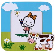 Дървена рамка за снимка Woodyland - Крава - играчка